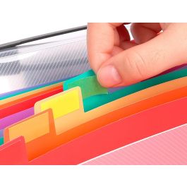 Carpeta Liderpapel Clasificador Fuelle 45144 Polipropileno A4 Transparente Con Asa Spectrafile 26 Dpto