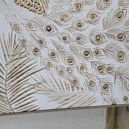 DKD Home Decor Cuadro Tropical Blanco Natural 100 x 5 x 100 cm (2 Unidades)