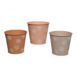 Macetero individual metal Ø17.7x16cm colores surtidos resistente al agua acabado mate