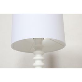 DKD Home Decor Lámpara Sobremesa Blanco Metal y Poliéster 30 x 50 x 30 cm