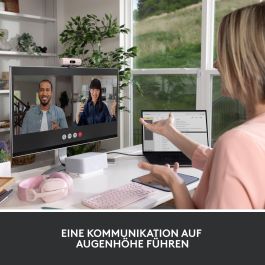 Logitech Webcam Brio 500 Rosa Full HD 1080p 4MP 90° con Clip de Montaje Universal USB-C Plug and Play Rightlight 4 HDR