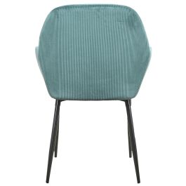 Home Deco Factory Butaca Azul Giulia - Estilo Escandinavo, Tapizado de Terciopelo, Patas de Metal