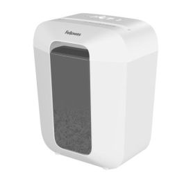 Fellowes LX50 Destructora de Papel Corte en Partículas 4x37mm P-4, 9 Hojas, 17L, Bloqueo Seguridad, Hogar y Oficina, Blanca