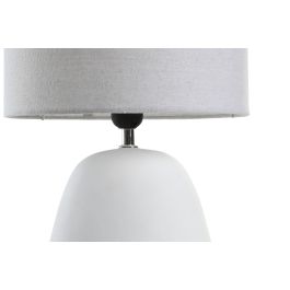 DKD Home Decor Lámpara de Sobremesa Urban Blanco Dorado 28x28x42 cm E27 50W Gres y Poliéster
