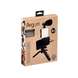 Argon Soporte Selfie 3 En 1 13x38x13cm Negro (Set de 8)
