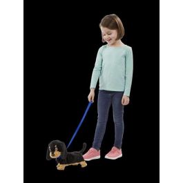 Bizak 64559091 Waggles, Mi Perrito Salchicha interactivo que camina, ladra, mueve la cola. Peluche suave, incluye correa