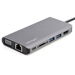 StarTech Adaptador Multipuertos USB-C Docking Station Mini con 4K HDMI o 1080p VGA, 100W PD, USB 3.0, SD, Ethernet, Audio