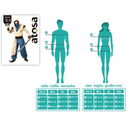 Disfraz Árabe Azul Hombre Adulto XS-S Pantalón Camisa Cinturón Pañuelo