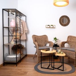 Vinthera Perchero Moa Acero y Madera 90x40x165 cm