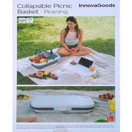 Cesta de Picnic Plegable con Tapa-Mesa Pickning InnovaGoods Cesta de Picnic Plegable con Tapa-Mesa Pickning InnovaGoods