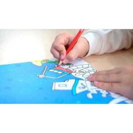 Milan Cuaderno para Colorear Blue Odyssey Fauna Marina 16 Páginas 150 Adhesivos para Niños +4 años 21x21 cm