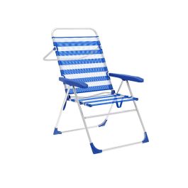 Marbueno Silla Plegable 5 Posiciones Aluminio Rayas Azul y Blanco Playa y Piscina 59X61X97 cm 10315 Marbueno Silla Plegable 5 Posiciones Aluminio Rayas Azul y Blanco Playa y Piscina 59X61X97 cm 10315