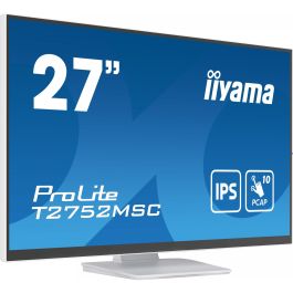 Iiyama T2752MSC-W1 Monitor táctil 27" Full HD IPS, 1920x1080, 10 puntos táctiles, HDMI, DisplayPort, USB Hub, Altavoces, Blanco