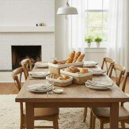 Inde Set 3 Paneras Rectangulares con Funda 28 cm, 26 cm, 24 cm