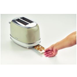 Ariete Tostador Vintage 2 Ranuras, 6 Niveles de Tueste, Bandeja Recogemigas Extraíble, Beige