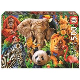 Puzzle 500 piezas collage de animales salvajes Puzzle 500 piezas collage de animales salvajes
