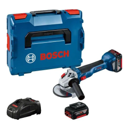 Bosch Professional Amoladora Angular GWS 18V-10 + 2 Baterías 5.0Ah + Cargador GAL 1880 + L-BOXX