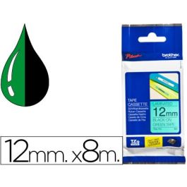 Cinta Brother Tze-731 Verde-Negro 12 mm Longitud 8 Mt