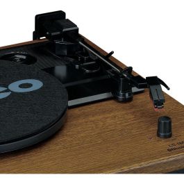 Lenco LS-100WD Tocadiscos de tracción por correa Bluetooth automático con amplificador integrado Negro Roble Madera