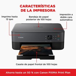 Canon PIXMA TS5350i Multifunción WiFi Dúplex Negro Impresora, Copiadora, Escáner, Ref: 4462C086