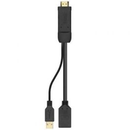 AISENS - CONVERSOR ACTIVO HDMI 2.0 + USB ALIM. A DISPLAYPORT V1.2, HDMI/M-USB/M-DP/H, NEGRO, 10CM