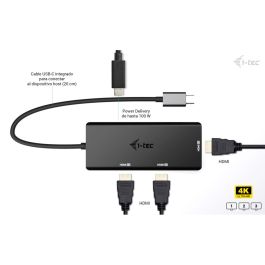 Hub USB i-Tec C31TRIPLE4KHDMIPD Negro