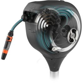 Gardena 18607-20 Caja Manguera Terrassen-Schlauchbox RollUp S (Blanco) 15 m Negro Manguera Flexible Resistente a Heladas Boquilla Incluida