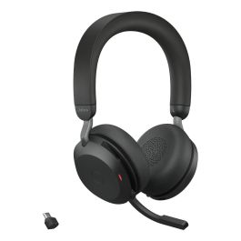 Jabra Evolve2 75 Auriculares On-Ear Inalámbricos Bluetooth Oficina/Centro de Llamadas Negros con Cancelación de Ruido Activa