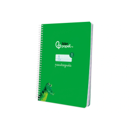 Liderpapel Cuaderno Espiral Din A5 Pautaguía Tapa Blanda 40 Hojas 75gr Cuadro Pautado 5mm Color Verde