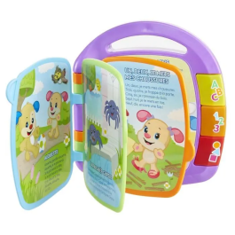 Fisher Price Libro interactivo de perritos infantiles para bebés - Aprende letras, números y palabras - 6 meses y +