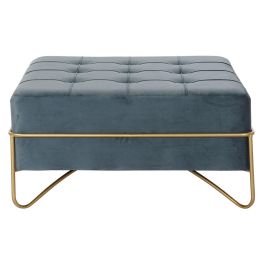 Descalzadora Glam DKD Home Decor Azul Dorado 80 x 42 x 80 cm