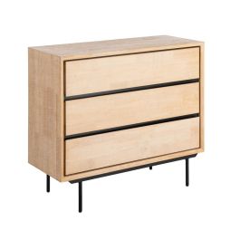 Cómoda Natural-Negro Madera-Metal 99,50 X 40 X 87 cm