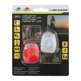 Dunlop Conjunto 2 Linternas de Bicicleta Señalización Delantera Trasera Silicona 4LR1130 Pilas Incluidas