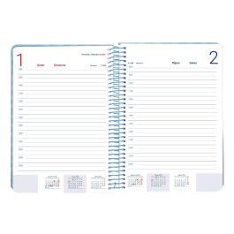 Agenda Espiral Liderpapel Syros A5 2025 Dia Pagina Color Azul Papel 60 gr Catalan