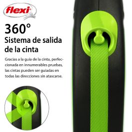 Flexi Correa New Neon M Cinta 5M Verde Neón Reflectante para Todas las Condiciones Climáticas