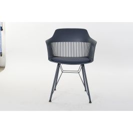 DKD Home Decor Silla Scandi Azul Marino, Pack de 2, PP y Metal, Desmontable, 56x53x81 cm, Altura Asiento 44 cm