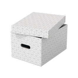 Esselte Caja de almacenaje mediana color blanco 365x265x205 mm Pack de 3 unidades