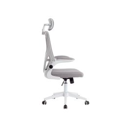 Silla Q-Connect Ergonomica Pal Ermo Malla Base Nylon Alt Max 1300 Anc 610 Prof 600 Ruedas Premium Color Blanco Gris