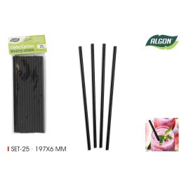 Set de 25 pajitas de cartón negro 19.7x6 mm Algon (24 Cajas) Precio: 11.94999993. SKU: B14KG8AVKQ