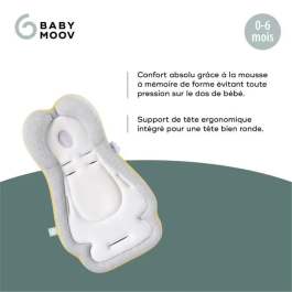 Babymoov Cosymorpho Smokey Reposacabezas Ergonómico para Bebé, Tejido Ultra Suave Transpirable para Cabeza, Espalda y Cuello
