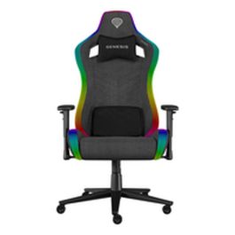 GENESIS NFG-2246 Silla para Videojuegos de PC con RGB, Asiento Acolchado Gris Tela, Reposabrazos Ajustable 2D, Ergonomía Mejorada y Ruedas 60mm