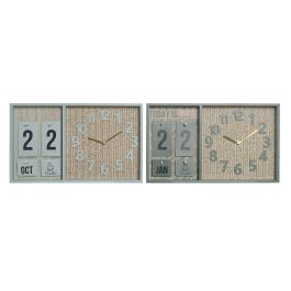 Reloj Pared Tropical DKD Home Decor Verde Menta Verde Oscuro 5 x 24 x 40 cm (2 Unidades)