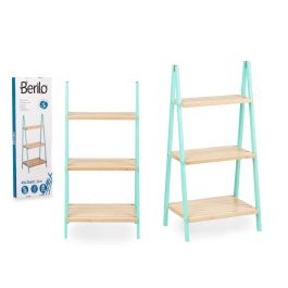 Berilo Estantería Escalera 3 Estantes Bambú y Pino Menta Natural 40x81x30 cm