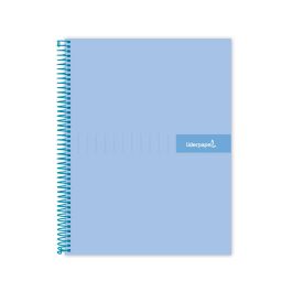 Cuaderno Espiral Liderpapel A5 Micro Crafty Tapa Forrada 120H 90 gr Cuadro 5 mm 5 Bandas6 Taladros Color Celeste