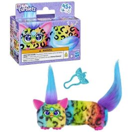 HASBRO Mini Furby Rain-Bow-Kat Furblet Juguete con Cuerpo Extensible, Música, Sonidos y Clip para Bolso, Edad +6 Años
