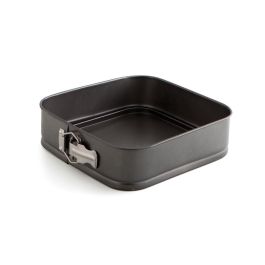 Quid Molde Cuadrado Desmontable Antiadherente 24 cm Acero Pintado Negro Apto Horno y Lavavajillas Sweet Grey