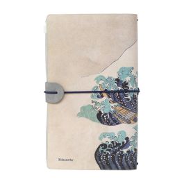 ERIK Cuaderno de Viaje La Gran Ola de Kanagawa Hokusai, Tapa Blanda de Cuero Sintético 19,5x11,5cm