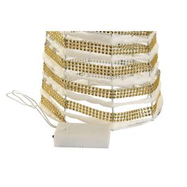 DKD Home Decor Cono Navidad Moderno de Ratán con Luz LED Set de 3 Unidades Blanco y Dorado 20x20x80 cm Decoración Navideña a Pilas AA DKD Home Decor Cono Navidad Moderno de Ratán con Luz LED Set de 3 Unidades Blanco y Dorado 20x20x80 cm Decoración Navideña a Pilas AA