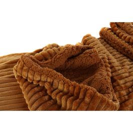 DKD Home Decor Manta Scandi de Poliéster con Borreguito, Color Terracota, 200x150 cm, 260 GSM
