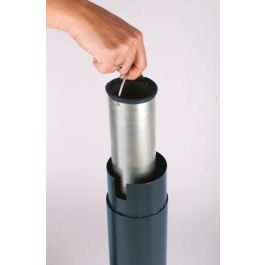 PROBBAX - AT-0292-DGRY - Cenicero de suelo para exterior. Tubular 3 L - 30 cm Ø x 108 cm de alto - Gris oscuro